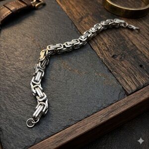 Men's Stainless Steel Link Bracelet - Silver